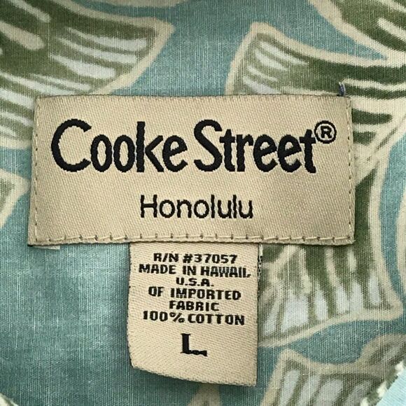 Cooke Street Hawaiian Shirt Men's Large Button Up Camp Tropical 100% Cotton - Picture 8 of 9